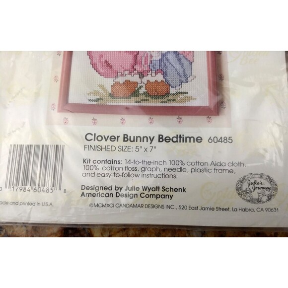 2 Golden Bee Counted Cross Stitch Kits w/Frame CLOVER BEDTIME & PERIWINKLE BUNNY - Picture 7 of 14